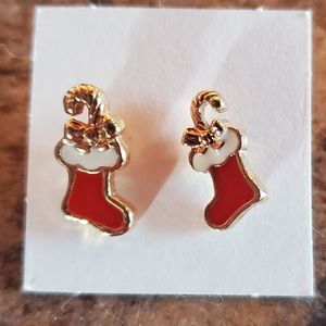 Avon Festive Accents Earrings Santa's Stockings